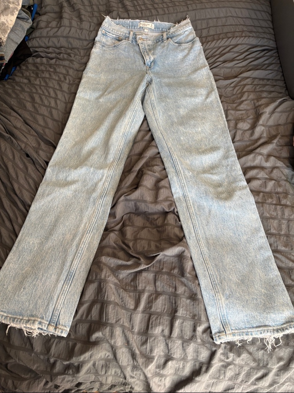 Abercrombie & Fitch Light Blue High-Rise Straight Jeans